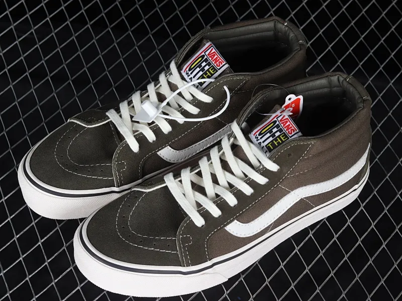 All categories Vans Vans series Vans Mid Vans China Vans Sk-8 Mid Reissue military green suede mid-top casual skateboard shoes VN0A4UWIB3G